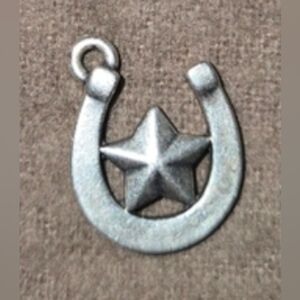 James Avery Sterling Silver Horseshoe Pendant "LUCKY STAR"